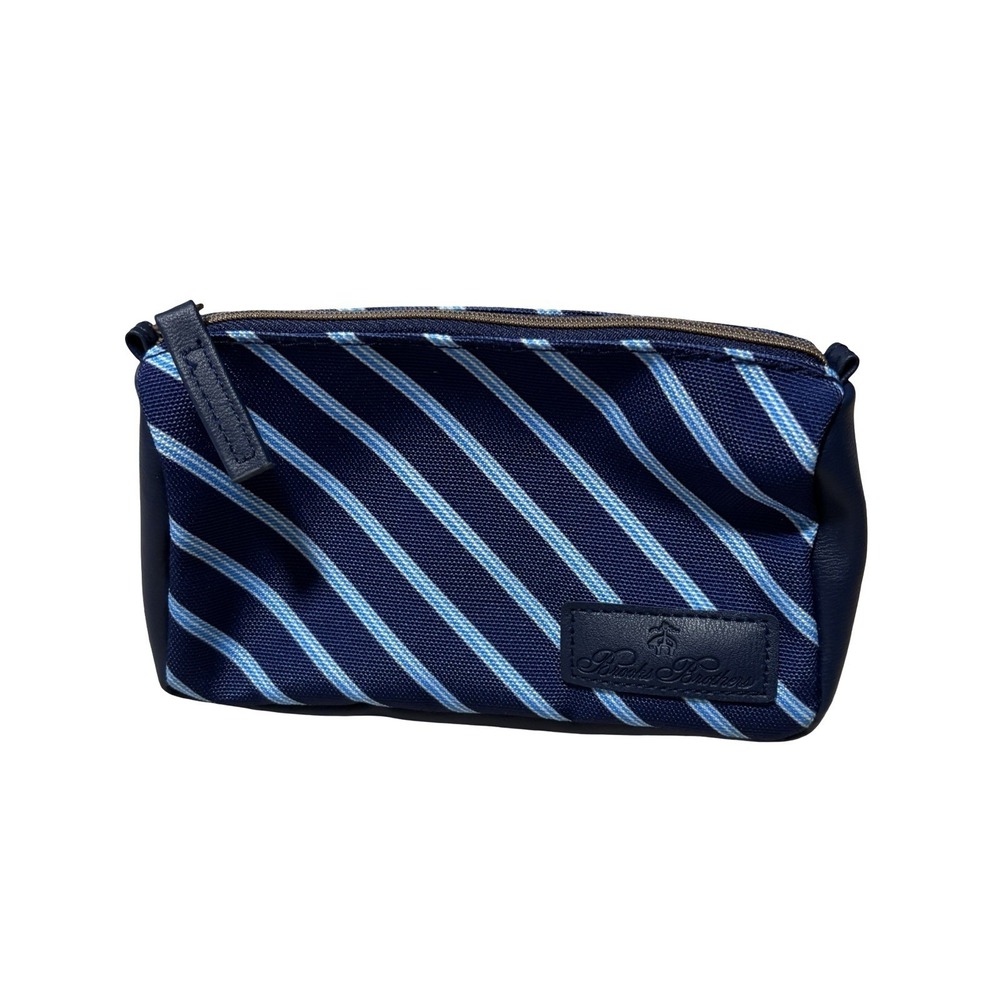 Brooks Brothers United Airlines Accessory Toiletry Bag Travel Blue Stripes Zip